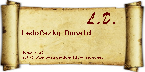 Ledofszky Donald névjegykártya